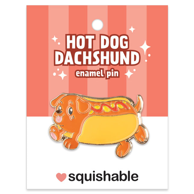 Hot Dog Dachshund Enamel Pin Packaging