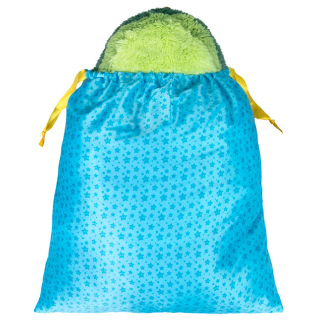 large blue gift bag with product inside