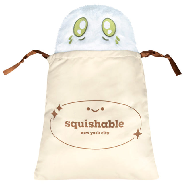 small tan dust bag with product inside