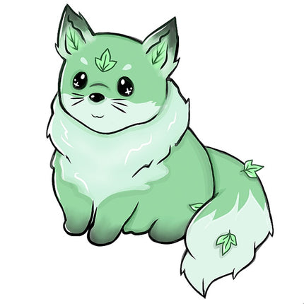 leafy fox design illustration