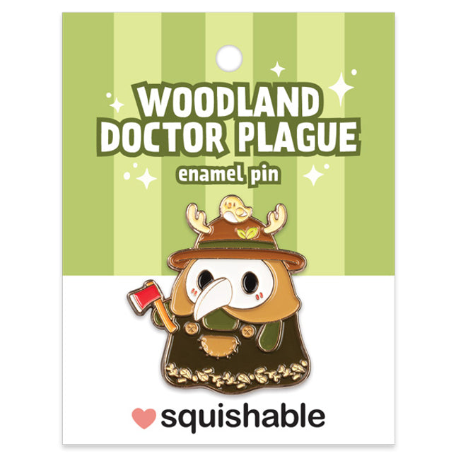 woodland plague doctor enamel pin image